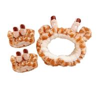 CAXUSD Giraffe Headband Makeup Set with Plush Animal Headband for Washing Face and Wrist Scrunchies for Shower and Applying Facial Mask Prevent Water Flowing down Arms