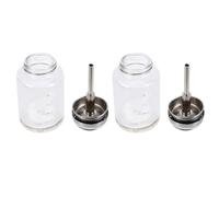 CAXUSD Glass Pressing Type Dispensing Bottles Glass Containers 2pcs 100ml for Cosmetic Liquid Storage, Leak-proof Refillable for Bathroom or Personal Care Use