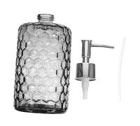 CAXUSD Glass Shampoo Dispenser Bottle 500ml Refillable Pump Bottle Gray and Silver Cap for Bathroom Supplies and Shower Gel Storage