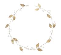 CAXUSD Gold Alloy Leaf Headband for Women, Lightweight Bridal Hair Accessory, Decorative Wedding Headwear for Beach and Special Occasions
