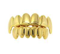 CAXUSD Golden Hiphop Set Shiny Gold Bottom Set Hiphop Jewelry for Parties and Performances Bling Accessory for Festivals
