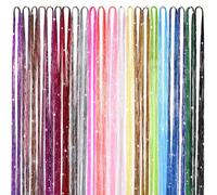 CAXUSD Hair and Simplified Styling with Glitter Extensions Tinsel Hair Strings Kit Providing Wearable Comfort Colorful Made of Pet Material for Braids for Formal Events and Laid-back