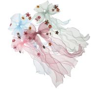 CAXUSD Hair Bow Clips Secure Fit and Gentle Touch the Scalp 4pcs Fabric and Metal Material with Princess-inspired Design for Holiday Events and Photo Moments