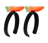 CAXUSD Hair Headbands Made of Polyester and Plastic Accessories 2pcs Easter Hairband Plush Carrot Cute with Realistic 3d Vegetable Design Fun Atmosphere Cosplay for Birthday and Party