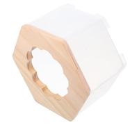CAXUSD Hamster Sand Bath Box with Dual Functionality and Detachable Design, Abs and Wood Material Small Animal Toilet Bathtub for Chinchillas and Pets, Compact and Cute Khaki Bathing Sand