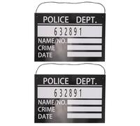 CAXUSD Hard Paper Prison Board Prop 2pcs, Number Mugshot Sign with Realistic Design, Prisoner Costume Accessory for Photo Booth and Performance Ornament