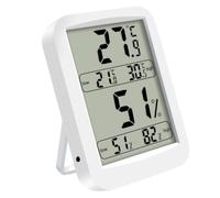 CAXUSD High Precision Digital Hygrometer and Temperature Monitoring with LED Display White Abs Material, Humidity Measurement for Indoor Use for Home or Office