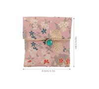 CAXUSD Jewelry Travel Bag Small Jewelry Pouch 10X9.5Cm Cloth Easy Access and Scratch Protection Pink Chinese-Style for-The-Go