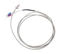 CAXUSD K-Type Mini Thermocouple Temperature Probe with M6 Screw Thread, Braided Wrapped Nylon Cord, Silver Spade Terminal for Heating Equipment and Machinery Temperature Detection, 0~800℃