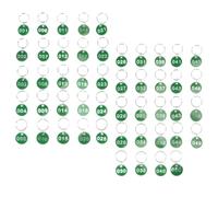 CAXUSD Key Tags with Rings Number Tags, 50pcs Green Aluminium Alloy, Lightweight, Never Drop Words, for Car Companies Locker Identification