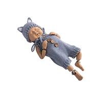 CAXUSD Knitted Clothes Photo Props Crochet Costum Newborn Photography Props Adorable Outfits Light Grey Suitable Month Milestone Cardigans