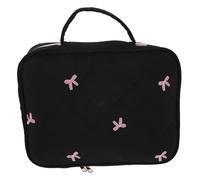 CAXUSD Large Bible Tote Bag: Decorative Book Cover with Zipper - Women's Study Bag with Pocket - Quilted Bible Carrier Sleeve for Church Travel Black