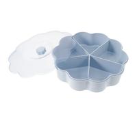 CAXUSD Lidded Snack Box with 5-slot Compartment Design for Classifying Snacks and Nuts, Lightweight Plastic Food Storage Container for Sharing with Guests and Keeping Your Desktop Clean