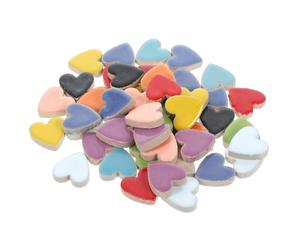 CAXUSD Lovely Heart Shape Ceramic Mosaic Tiles for Crafts with Decorative Effect 200g Tiny Mosaic Tiles for DIY Hobbies for Tables and Flower Pots for Crafts Random Color