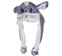 CAXUSD Lovely Plush Hamster Hat with Moving Ears, Creative Cartoon Silly Hat for Party and Activities, Soft Plush Material, Dress-up Accessory for Family and Wife Random Color