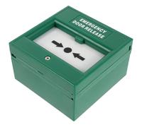 CAXUSD Manual Emergency Alarm Exit Release Button with Rapid Activation and Damage Resistant Plastic Construction, Green Security Bell Call Point for Public Facilities and Schools,