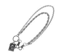 CAXUSD Metal Punk Waist Chain Double Layer Rose Skull Pants Chain Biker Accessory for Men for Parties and Festivals