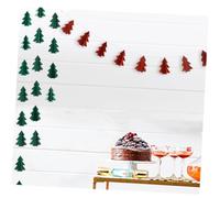 CAXUSD Mini Christmas Tree Garland Banner with Paper Cardboard Decorations Vertical Hanging String for Xmas Party Wall Fireplace Photo Backdrop Color Randomized Random Color