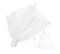 CAXUSD Mini Doll Wedding Dress with White Train Veil and Flower Bouquet Reusable Soft Clothes for Dolls Easy to Wear and Wash Pretend Play Accessory