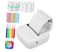CAXUSD Mini Inkless Wireless Portable Label Printer 200dpi with 1200mah Battery, User-friendly Design and Space-saving for On-the-go Printing and School Supplies