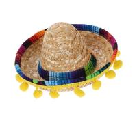 CAXUSD Mini Mexican Sombrero Hat for Pets Cute Handcrafted Hair Accessories for Women Vibrant Fiesta Party Decorations Unique Costume Hat for Dogs and Cats