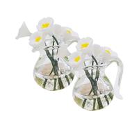 CAXUSD Miniature Bonsai Morning Glory 2pcs Mini Plant Pots for Dollhouse Space-saving for Dec