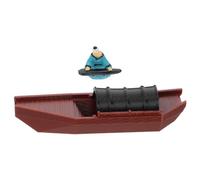 CAXUSD Miniature Sailing Boat Ornament Handcrafted Ancient Chinese Boat Figurine with Piano Playing Old Man for Micro Landscape and Dollhouse Decor for Living Room and Office Aesthetics