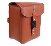 CAXUSD Motorcycle Handlebar Storage Pouch Large Capacity Brown for Cruisers | PU and Plastic Build, Quick-release Buckles, Compartments and Pockets, Universal Fit for Scooters