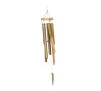 CAXUSD Natural Bamboo Memorial Wind Chime with Vintage Zen Design Easy to Install Porch and Outdoor Hanging Bell for Garden Patio Balcony Camping Stress Relief and Cultural Aesthetic