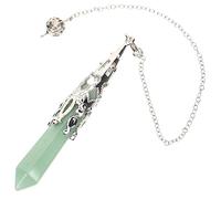 CAXUSD Natural Green Aventurine Crystal Hanging Pendant with Copper Bead Chain Hexagonal Stone Ornament for Meditation Yoga Home and Office Wall Decor Hanging Stone Art