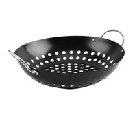 CAXUSD Non-stick Iron Bbq Tray and Perforated Surface with Comfortable Double Handles Suitable for Barbecue Feasts and Family Gatherings