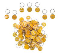 CAXUSD Numbered Storage Tags Aluminum Alloy 100Pcs Key Chain Tag 1-100 for Sauna Bathroom Locker Organization