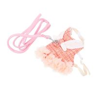 CAXUSD Orange S Size Bunny Harness and Leash Set for Dwarf and Young Lop Rabbits Lightweight Decorative Rabbit Costume Soft Fabric Outdoor Walking Harness