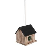 CAXUSD Outdoor Wooden Bird Breeding House 16X16X18.5Cm Black with Perch Stand - Weatherproof Nesting Box for Budgies, Parakeets, Lovebirds, Cockatiels, and Small Parrots Suitable for