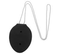 CAXUSD Oval Faux Leather Badge Holder with Metal Clip and Necklace Chain, Security ID Card Shield Case, 1pcs Badge Holder for Party Accessories and Workplace Use