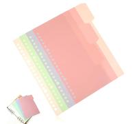 CAXUSD Pastel Binder Dividers for Convenient Organization Waterproof Pp Material with Tabs 4pcs in Light Pink Notebook Dividers with Multi Pockets for School and Office Use