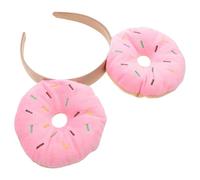CAXUSD Pink Silly Headband with Lint and Sponge Material, Comfortable Wear Day, Unique Doughnut Shape for Halloween Gatherings and Dessert Themed Headband Occasions, Reusable Funny