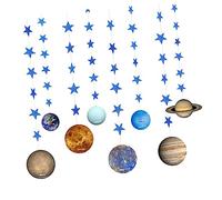 CAXUSD Planet-themed paper banners party supplies universe stage background cloths assorted colour glitter paper night celestial theme birthday party decorations