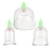 CAXUSD Plastic Cupping Therapy Cups Set Simple to Clean 3pcs Vacuum Suction Massage Cups Designed to Immunity and Provide Effective Back and Joint Relief for Home Use and Beauty Salons