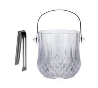 CAXUSD Practical Ice Storage Bucket with Handle for Home and Bars, Glass and Stainless Steel Material, Easy to Clean and Place, Stylish Design for Beer Cooler and Party Use