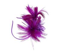 CAXUSD Purple Bridal Fascinator Hair Clip Mesh Headband Lightweight Nylon Small Hat Shape Charming Retro Style for Prom and Horse Racing