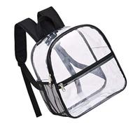 CAXUSD Pvc Backpack Heavy Duty See-through Schoolbag with Large Capacity 30x29x15cm Shoulder Book Bag and Adults