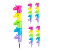 CAXUSD Rainbow Stackable Crayons for Children Vibrant Colors Soft Texture Buildable Animal Horse Shape Art Supplies for Creative Drawing Art Projects and Home Use