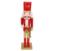 CAXUSD Red Wooden Nutcracker Soldier Christmas Standing Figurine | Classic Holiday Icon, Rustic -style Design, Intricate Patterns, Gift-ready Keepsake for Shelves
