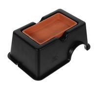 CAXUSD Reptile Hideout Cave for Pets, Black Plastic and Ceramic Shelter Providing Comfortable Environment and Safe Resting Place, for Aquarium and Fish Tank Habitat Décor