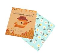 CAXUSD Reusable Beeswax Wraps for Food Storage, Organic Beewax Sheets Decorative Floral Print, Small Medium Large Set for Kitchen Fresh Keeping and Sustainable Food Wrap