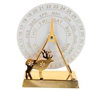CAXUSD Rotating Perpetual Desk Calendar Circular Dial Wooden Disc Minimalist Rustic Office Decoration Reusable Date Month Week Tracker Stylish Sustainable Gift