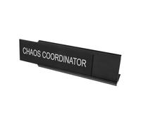 CAXUSD Shaped Aluminum Desk Plaque for Mediators Stable and Lightweight Black Name Plate Chaos Coordinator Sign for Office and Home Compact Portable Desk Name Display for Mediation
