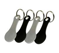 CAXUSD Shopping Trolley Token Keyring Set, 4pcs Portable Metal Cart Key Coins with Removable Token Function for Supermarket Trolleys and Wheeled Shopping Carts
