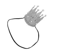 CAXUSD Silver Crown Headband Elastic Tiara for Boys Photo Prop Birthday Party Shower Accessories